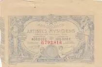 France 1 franc - Loterie Association des Musiciens- 1884 - TTB