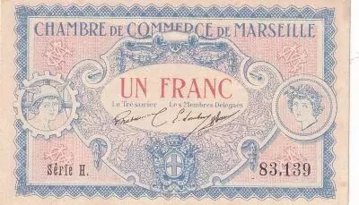 France 1 Franc - Marseille - Chamber of Commerce - 05-06-1917 - Serial H
