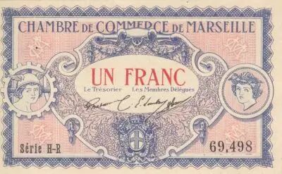 France 1 Franc - Marseille - Chamber of Commerce - 05-06-1917 - Serial H-R