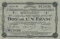 France 1 Franc - Montmedy Region - 14-01-1918