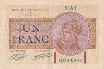 France 1 Franc - Paris Chamber of Commerce - 1919-1922 - Serial A.1