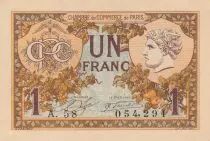 France 1 Franc - Paris Chamber of Commerce - 1920 - Serial A.58