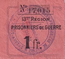 France 1 Franc - Prisonniers de guerre - 13ème région - Saint-Angeau