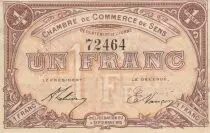 France 1 Franc - Sens - Chamber of Commerce - 04-09-1915