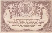 France 1 Franc - Sens - Chamber of Commerce - 04-09-1915