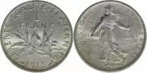 France 1 Franc - Sower - 1915 Silver