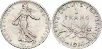 France 1 Franc - Sower - 1916 - Silver