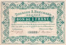 France 1 Franc - Tissage A. Bréchard - Roanne - 1914 - P.42-50