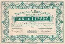 France 1 Franc - Tissage A. Bréchard - Roanne - 1914 - P.42-50