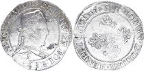 France 1 Franc, Henri III  Col Plat - 1578 - 9  Rennes - Silver - VF