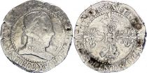France 1 Franc, Henri III  Col Plat - 1578 - B Rouen - Argent - TTB