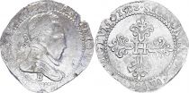 France 1 Franc, Henri III  Col Plat - 1582 B Rouen  - Silver - VF
