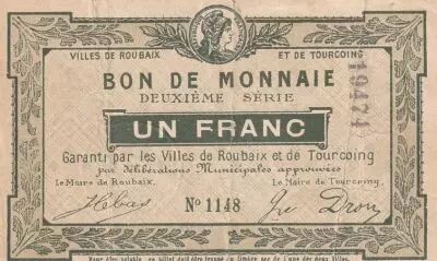 France 1 Franc -Ville -  Roubaix-Tourcoing  - 2�me s�rie