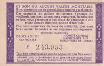 France 1 Franc Bon de Solidarité - 1941-1942 - Série F