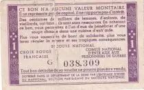 France 1 Franc Bon de Solidarit&eacute; - 1941-1942 - S&eacute;rie G