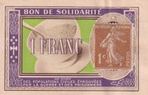 France 1 Franc Bon de Solidarité avec timbre - 1941-1942 - Série C