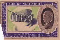 France 1 Franc Bon de Solidarité Pétain - Bol de Soupe 1941-1942