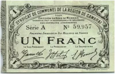 France 1 Franc Cambrai City