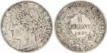 France 1 Franc Cérès - 1887 A Paris - Argent