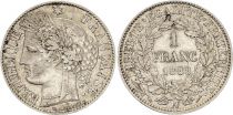 France 1 Franc Ceres - 1888 A Paris - SILVER - VF to XF