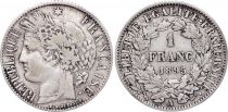France 1 Franc Ceres - 1895 A Paris - Silver