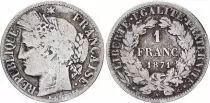France 1 Franc C&eacute;r&egrave;s - Gouvernement National - 1871 A Paris Argent