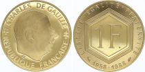 France 1 Franc Charles de Gaulle 1958-1988 - Gold