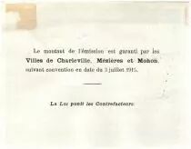 France 1 Franc Charleville-M&eacute;zi&egrave;res Bon de Caisse - 1915