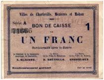 France 1 Franc Charleville-M&eacute;zi&egrave;res-Mohon Bon de Caisse - 1915