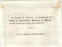France 1 Franc Charleville-M&eacute;zi&egrave;res-Mohon Cities - Charleville, M&eacute;zi&egrave;res et Mohon - 1915