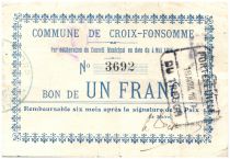 France 1 Franc Croix-Fonsomme City - 1915
