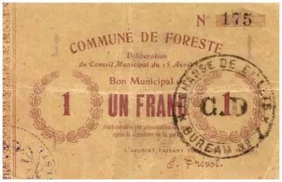 France 1 Franc Foreste City - 1915
