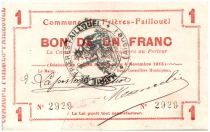 France 1 Franc Frieres-Faillouel City - 1915
