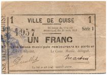 France 1 Franc Guise City - 1915