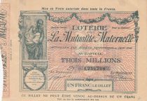 France 1 Franc Loterie Mutualité Maternelle - 1905 - TTB