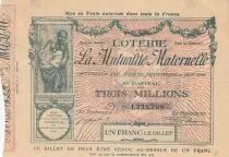 France 1 Franc Loterie Mutualité Maternelle - 1905 - VF