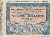 France 1 Franc Loterie Santorium de St Pol sur Mer - 1905 - VF