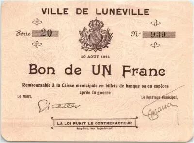 France 1 Franc Lun�ville City