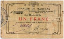 France 1 Franc Maissemy City - 1915