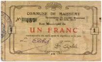 France 1 Franc Maissemy City - 1915