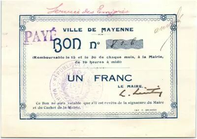 France 1 Franc Mayenne City