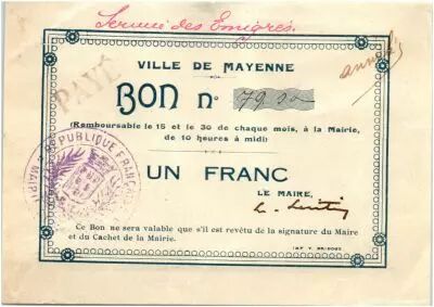 France 1 Franc Mayenne City
