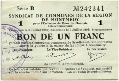 France 1 Franc Montm�dy S. des communes