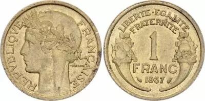 France 1 Franc Morlon - 1937