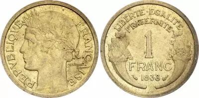France 1 Franc Morlon - 1938