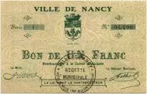 France 1 Franc Nancy City - 1916