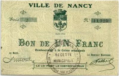 France 1 Franc Nancy City