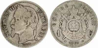 France 1 Franc Napol�on III - 1866 A