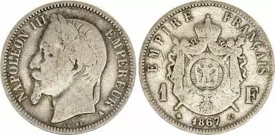 France 1 Franc Napol�on III - 1867 A