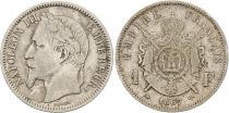 France 1 Franc Napoleon III - 1867 A Paris - Silver